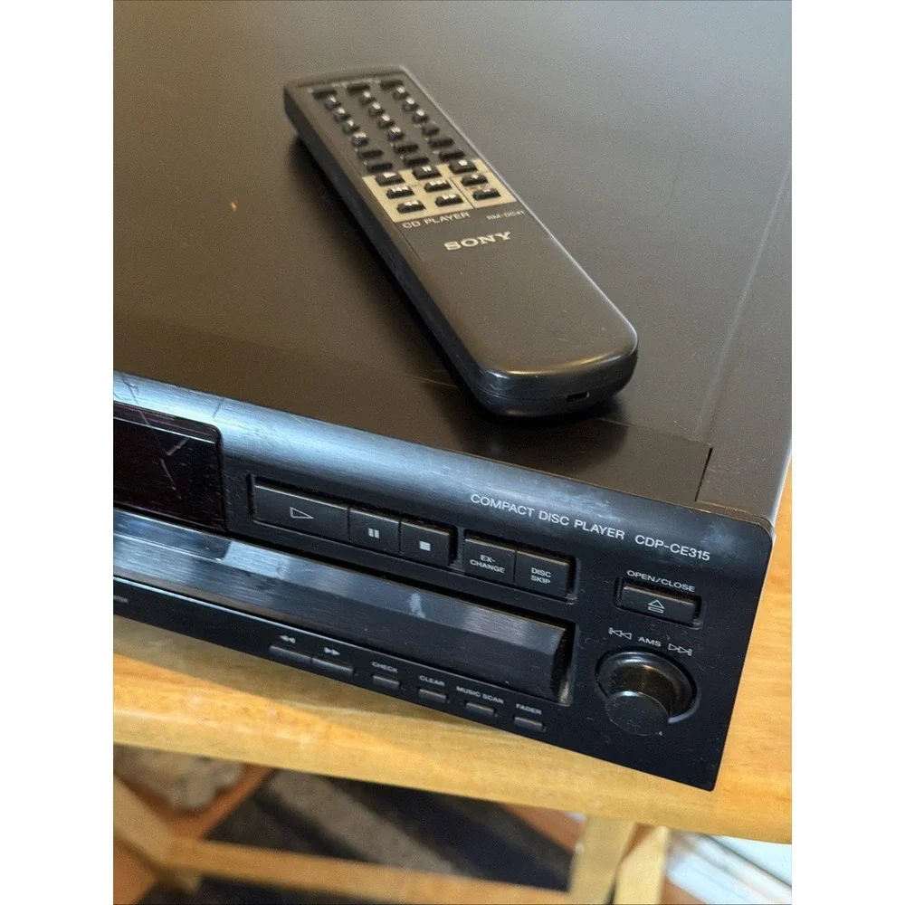 Sony CDP-CE315 5 Disc Changer CD Player With OEM Sony Remote Playback Tested